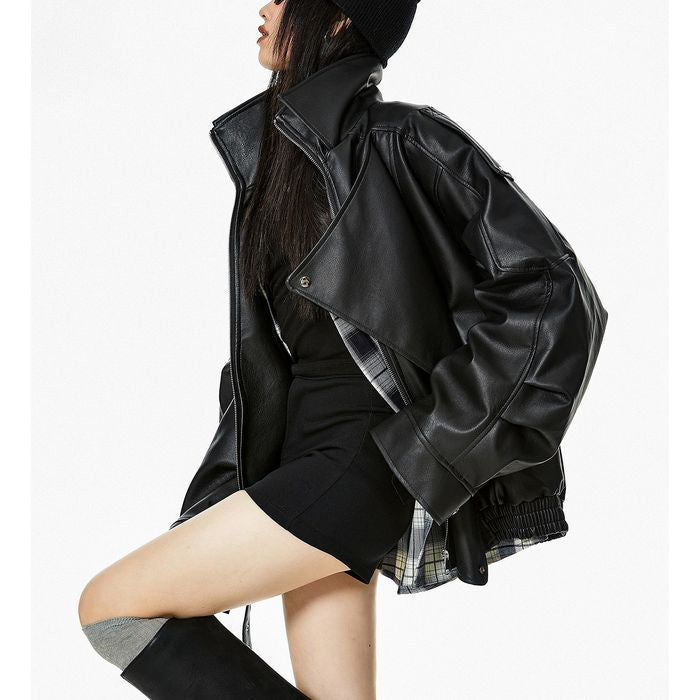 ヴィンテージ加工 エコレザージャケット 10102