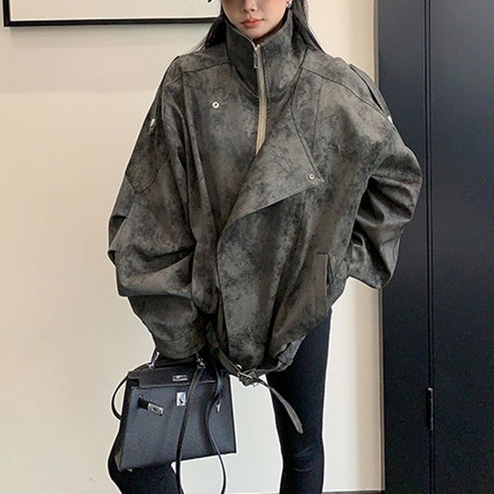 オーバーサイズ エコレザージャケット 10115