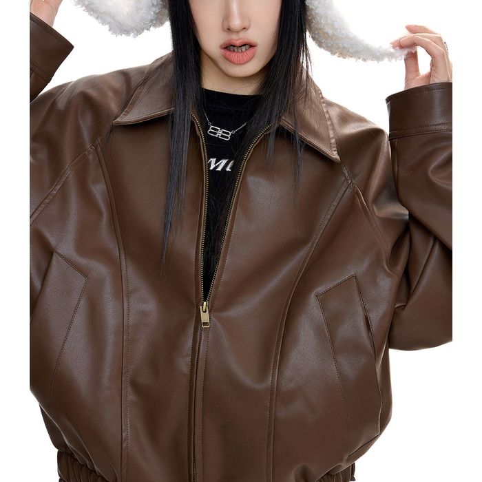 エコレザー ジップアップジャケット 10101