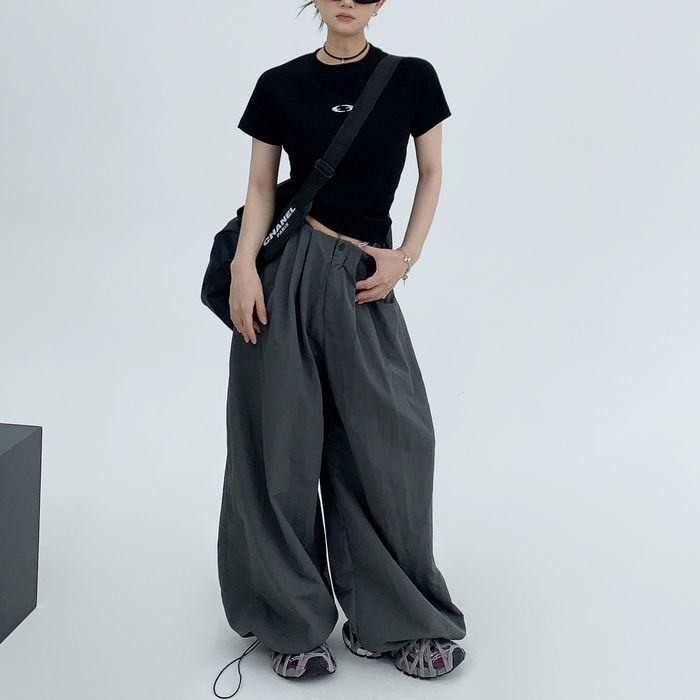 ストラップデザイン タックワイドパンツ 10031