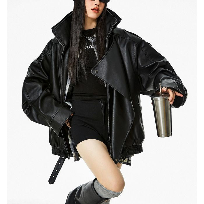 ヴィンテージ加工 エコレザージャケット 10102