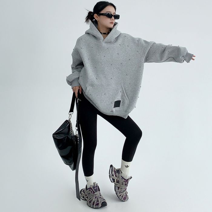 パール装飾 プルオーバーパーカー 10037