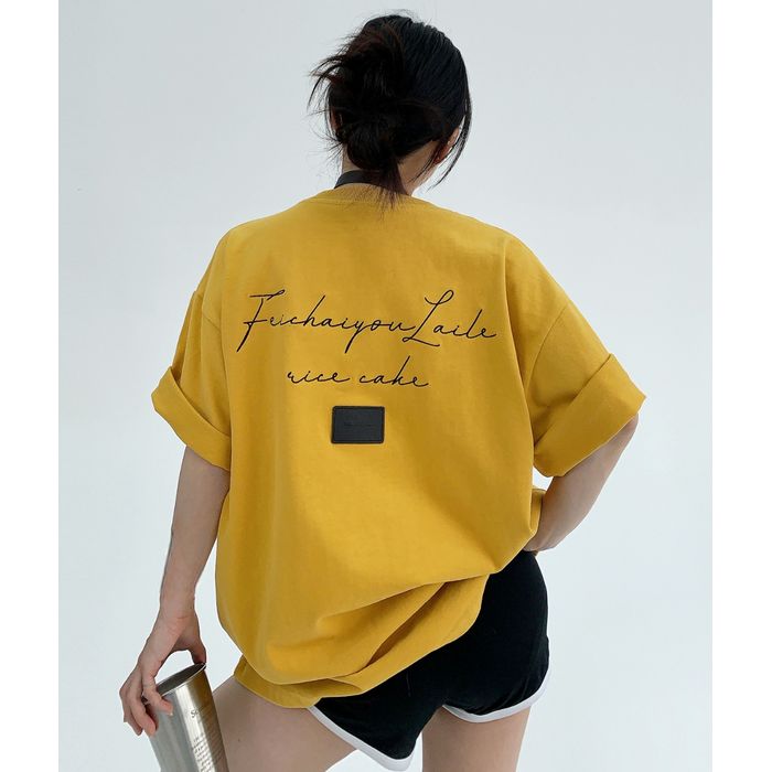 バックラベル&ロゴ オーバーサイズTシャツ 10039