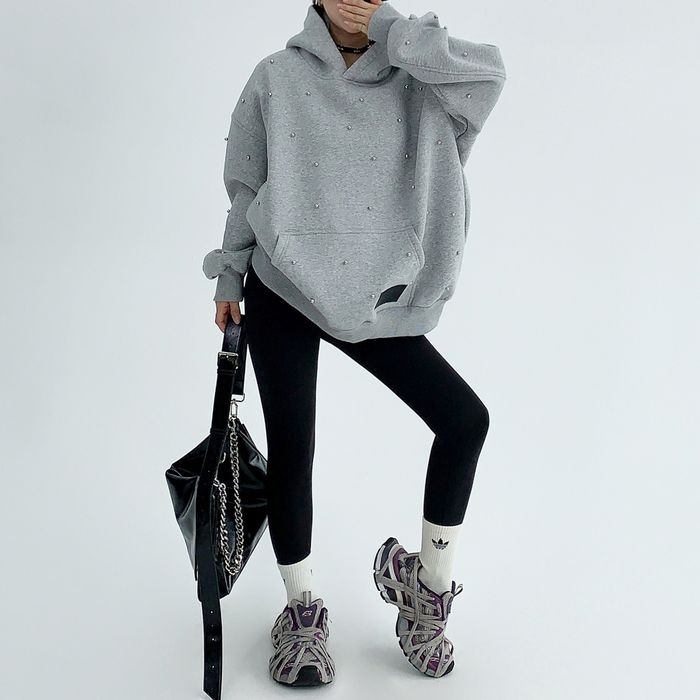 パール装飾 プルオーバーパーカー 10037