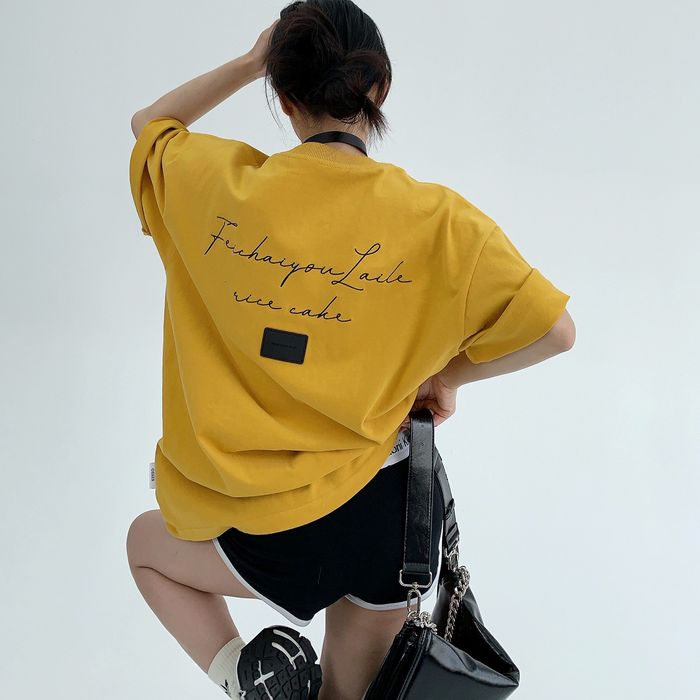 バックラベル&ロゴ オーバーサイズTシャツ 10039