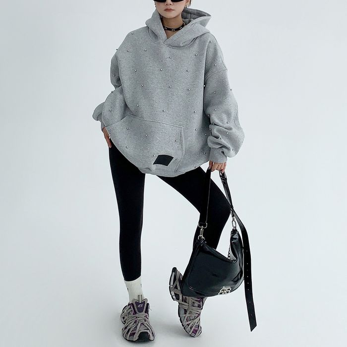 パール装飾 プルオーバーパーカー 10037