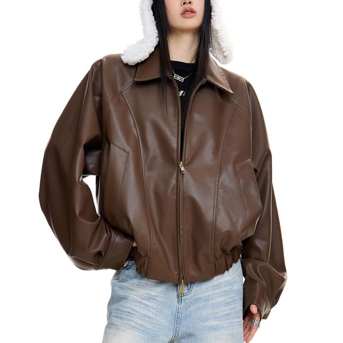 エコレザー ジップアップジャケット 10101