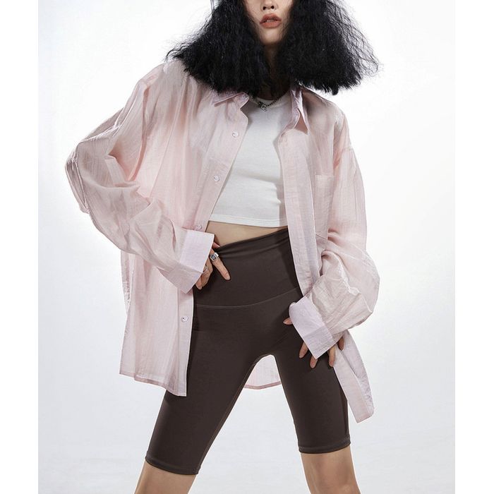 オーバーサイズ シア―シャツ 10095