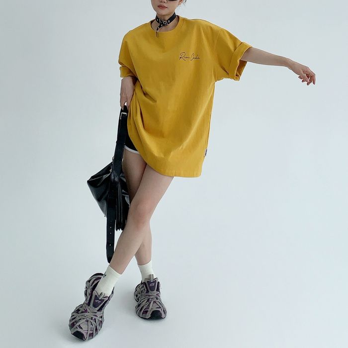 バックラベル&ロゴ オーバーサイズTシャツ 10039