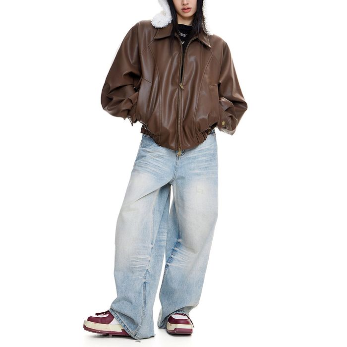 エコレザー ジップアップジャケット 10101