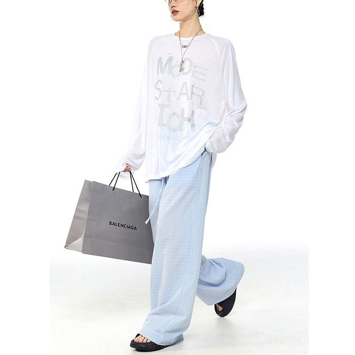 ロゴプリント 長袖Tシャツ 10107