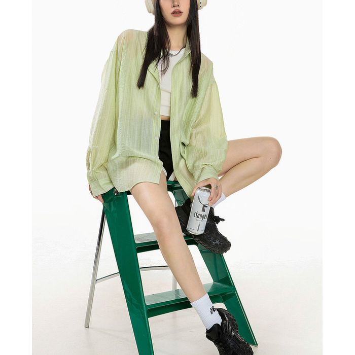 オーバーサイズ シア―シャツ 10095