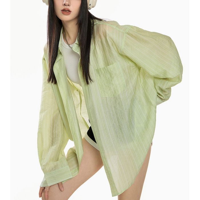 オーバーサイズ シア―シャツ 10095