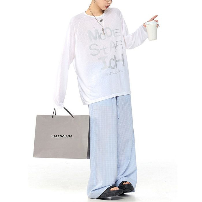 ロゴプリント 長袖Tシャツ 10107