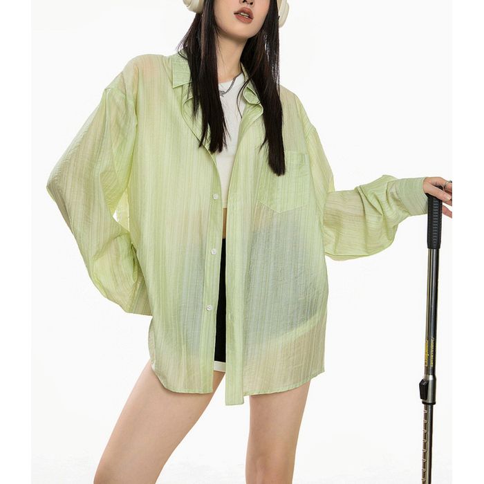 オーバーサイズ シア―シャツ 10095