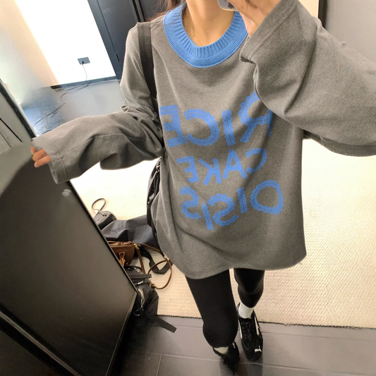 レース風レタリング カットソー 10026