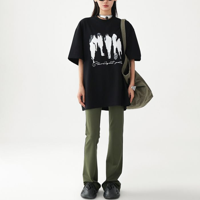 アートプリント オーバーサイズ Tシャツ 10143