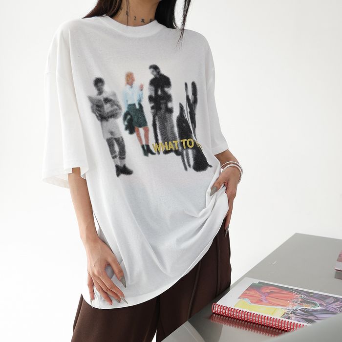 グラフィックプリント オーバーサイズ Tシャツ 10132