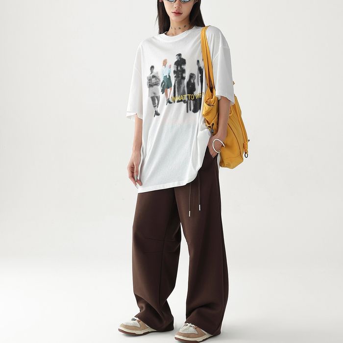 グラフィックプリント オーバーサイズ Tシャツ 10132