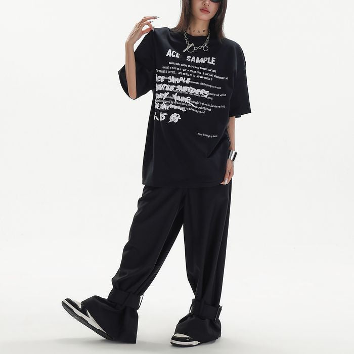 SAMPLEプリント オーバーサイズTシャツ 10197