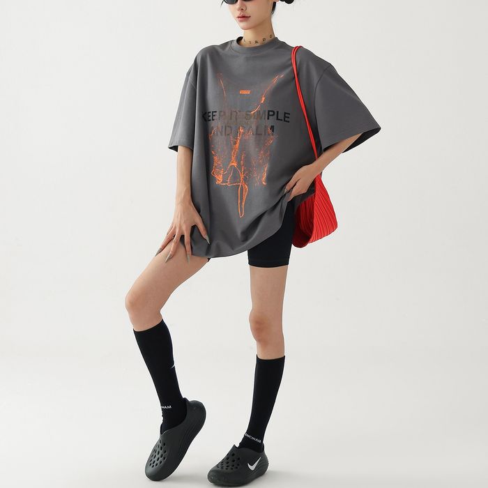 ネオンカラーグラフィック オーバーサイズ Tシャツ 10141
