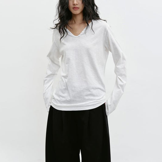 ボタン Vネック プルオーバー 10129