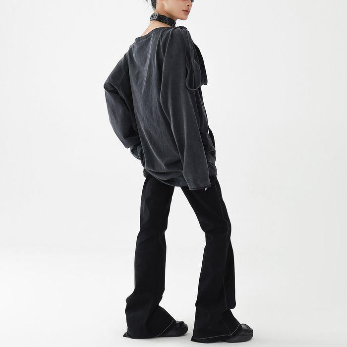 リボンタイ オフショルダー 長袖Tシャツ 10144