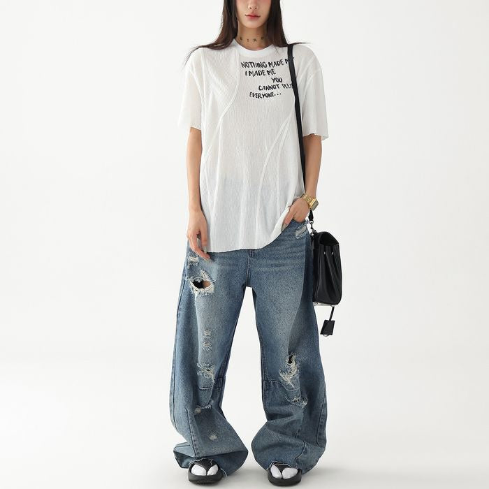 プリント オーバーサイズ Tシャツ 10142
