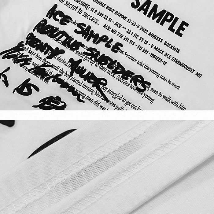 SAMPLEプリント オーバーサイズTシャツ 10197