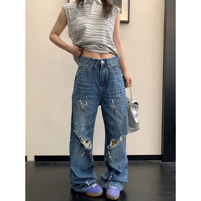 ペイント加工 ダメージジーンズ 10218