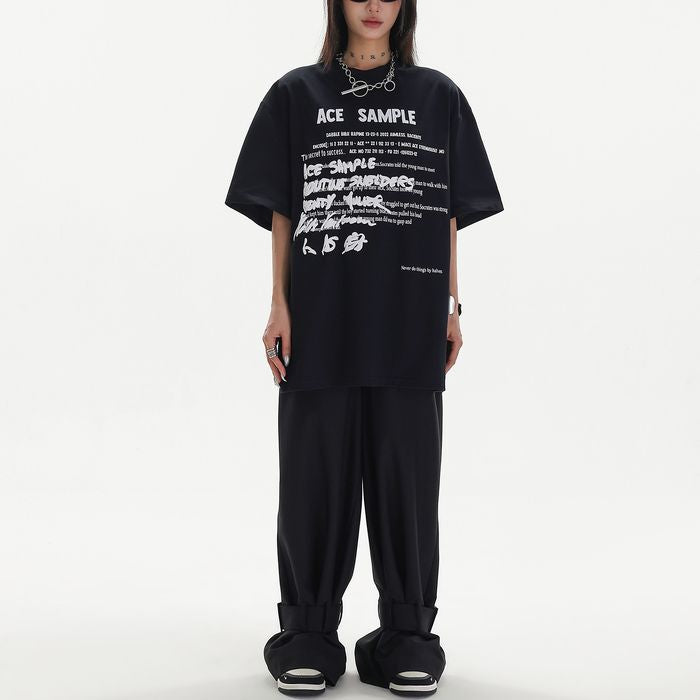 SAMPLEプリント オーバーサイズTシャツ 10197