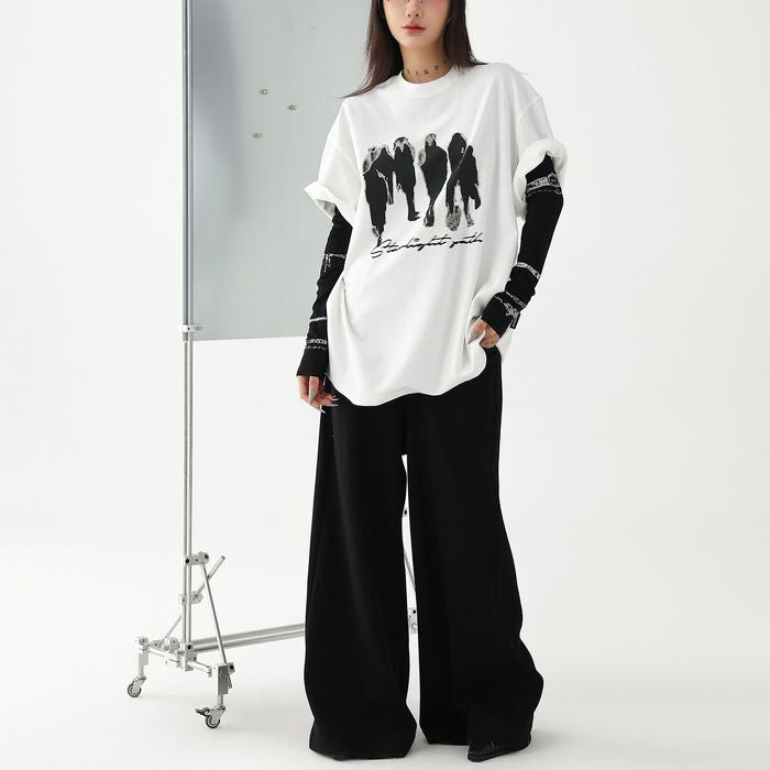 アートプリント オーバーサイズ Tシャツ 10143