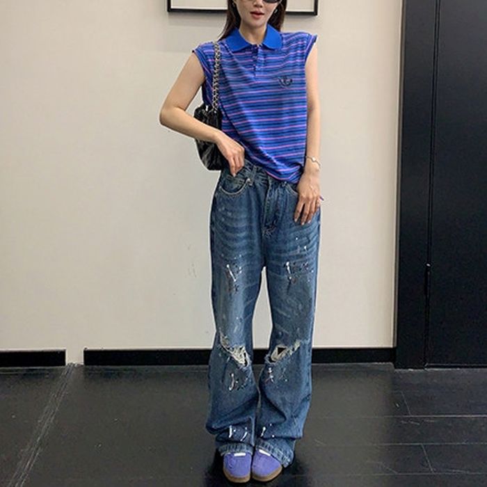 ペイント加工 ダメージジーンズ 10218