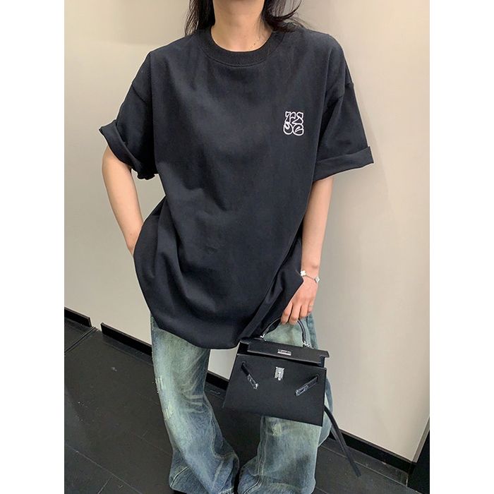刺繍入り オーバーサイズ Tシャツ 10170