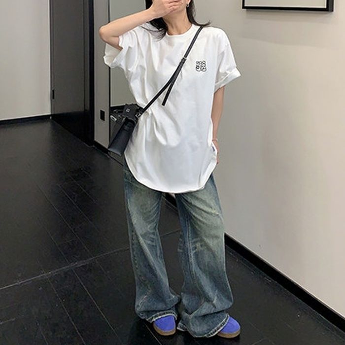 刺繍入り オーバーサイズ Tシャツ 10170