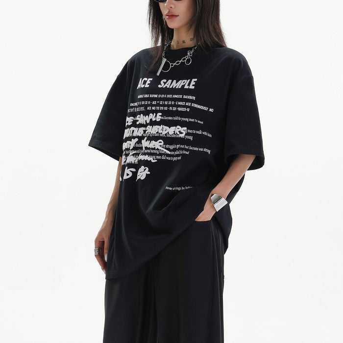 SAMPLEプリント オーバーサイズTシャツ 10197