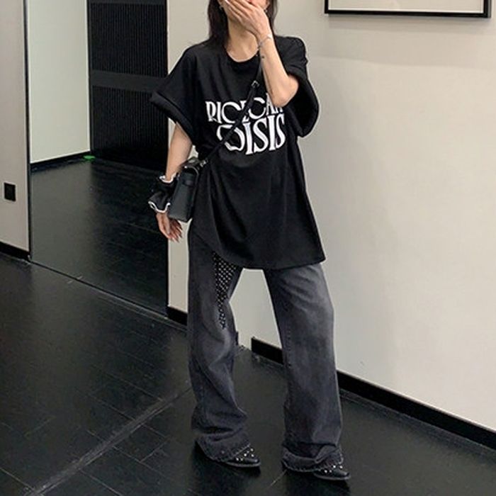 フロントロゴ オーバーサイズTシャツ 10224