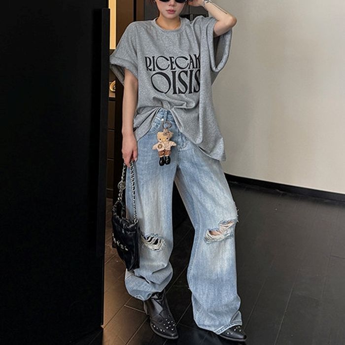 フロントロゴ オーバーサイズTシャツ 10224