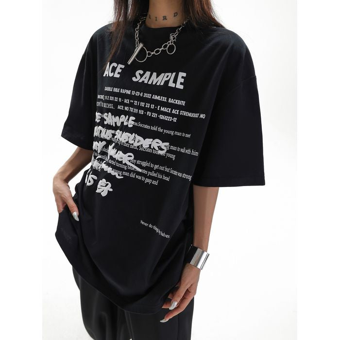 SAMPLEプリント オーバーサイズTシャツ 10197