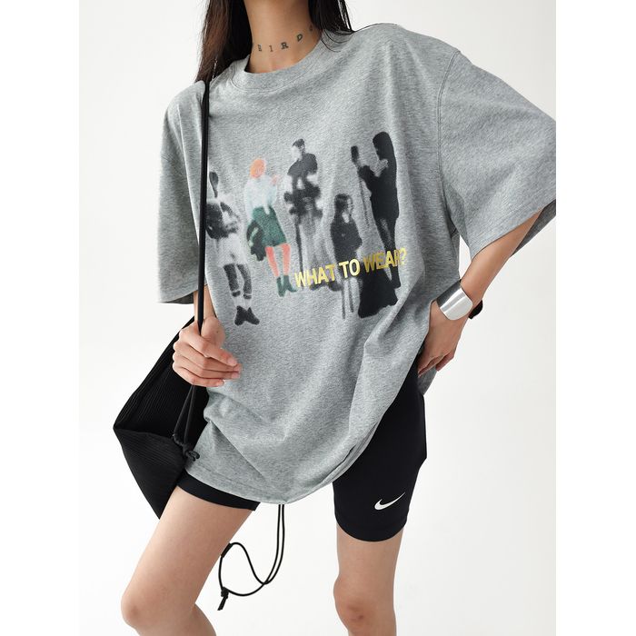 グラフィックプリント オーバーサイズ Tシャツ 10132