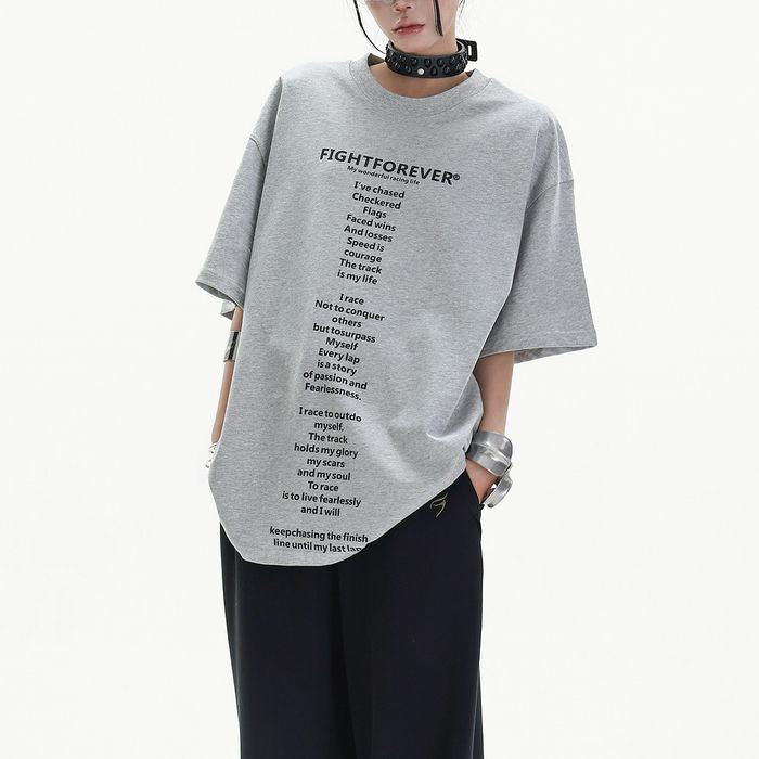 テキストプリント オーバーサイズTシャツ 10198