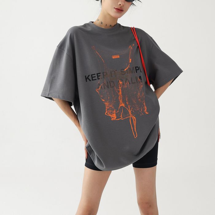 ネオンカラーグラフィック オーバーサイズ Tシャツ 10141
