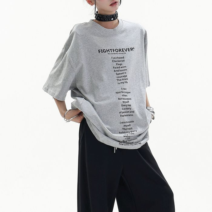 テキストプリント オーバーサイズTシャツ 10198