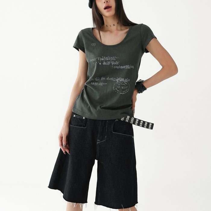 タイポグラフィプリント Tシャツ 10145