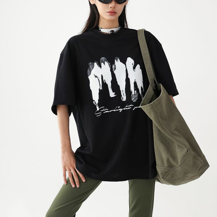 アートプリント オーバーサイズ Tシャツ 10143