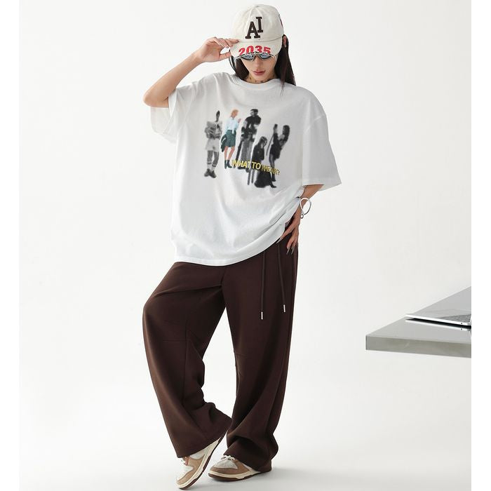 グラフィックプリント オーバーサイズ Tシャツ 10132