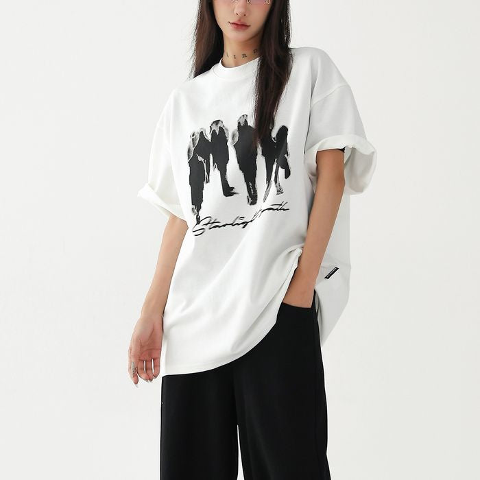 アートプリント オーバーサイズ Tシャツ 10143