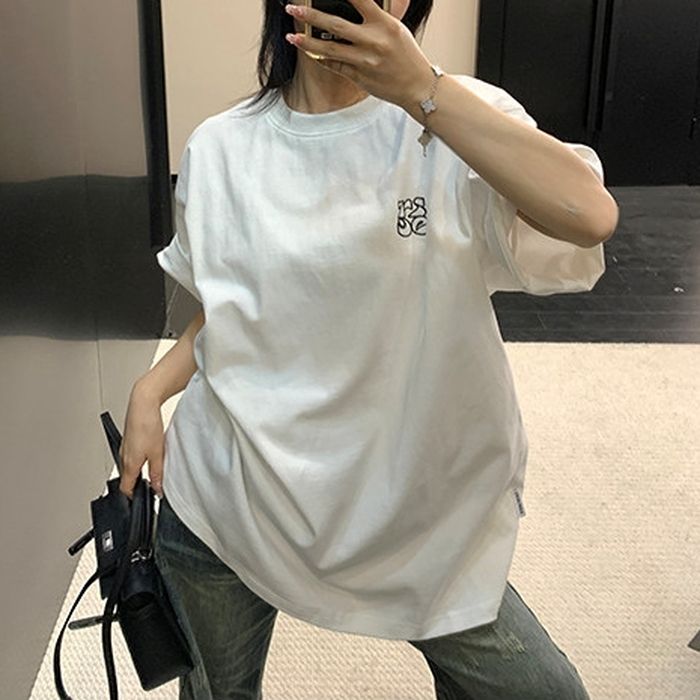 刺繍入り オーバーサイズ Tシャツ 10170