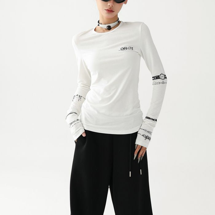 ブレスレットグラフィック 長袖Tシャツ 10140