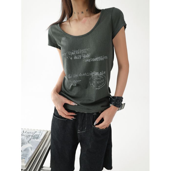タイポグラフィプリント Tシャツ 10145